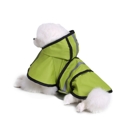 Pet Reflective Raincoat Large Dog Poncho, Size: XS(Fluorescent Green)-garmade.com