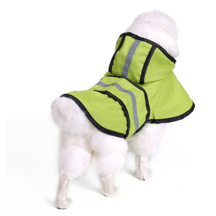 Pet Reflective Raincoat Large Dog Poncho, Size: L(Fluorescent Green)-garmade.com