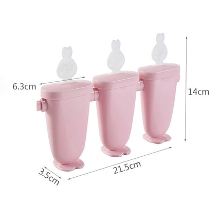 Home Cartoon Animal Homemade Cute DIY Popsicle Ice Cream Mold, Style:Flat(Pink)-garmade.com