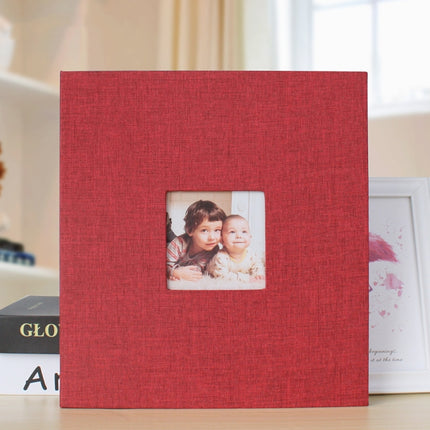 10 Inch 20 Pages/40P Cloth Photo Album Self-Adhesive DIY Laminated Photo Album(Red)-garmade.com