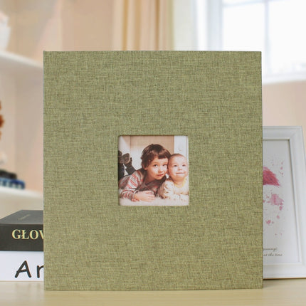10 Inch 20 Pages/40P Cloth Photo Album Self-Adhesive DIY Laminated Photo Album(Green)-garmade.com