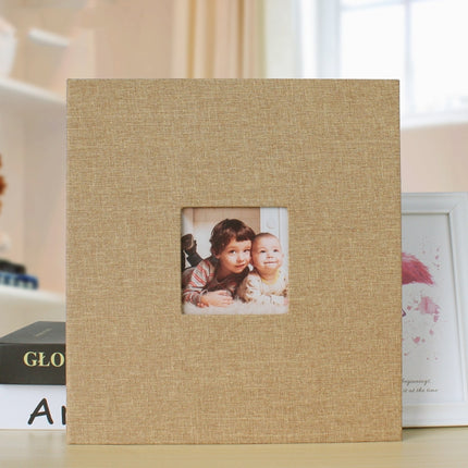 10 Inch 20 Pages/40P Cloth Photo Album Self-Adhesive DIY Laminated Photo Album(Ginger Yellow)-garmade.com