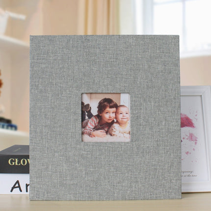 10 Inch 20 Pages/40P Cloth Photo Album Self-Adhesive DIY Laminated Photo Album(Gray)-garmade.com