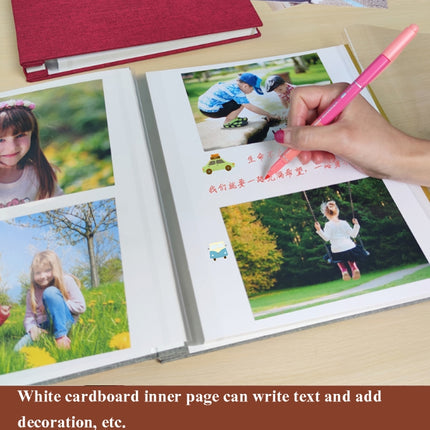 10 Inch 20 Pages/40P Cloth Photo Album Self-Adhesive DIY Laminated Photo Album(Gray)-garmade.com