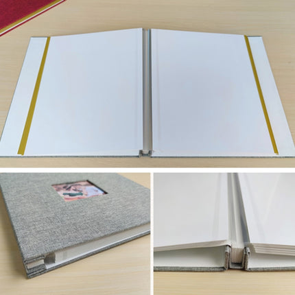 10 Inch 20 Pages/40P Cloth Photo Album Self-Adhesive DIY Laminated Photo Album(Gray)-garmade.com