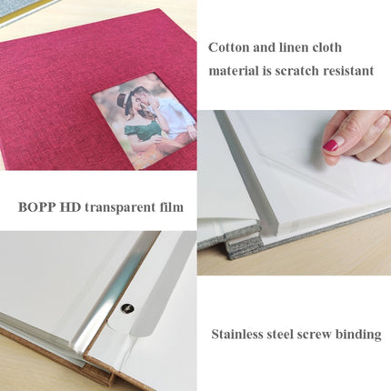 10 Inch 20 Pages/40P Cloth Photo Album Self-Adhesive DIY Laminated Photo Album(Gray)-garmade.com