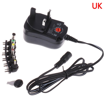 C5 3-12V 12W Adjustable Voltage Regulated Switch Power Supply Power Adapter Multifunction Charger With DC Tips(UK Plug)-garmade.com