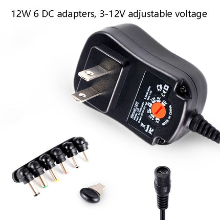 C5 3-12V 12W Adjustable Voltage Regulated Switch Power Supply Power Adapter Multifunction Charger With DC Tips(EU Plug)-garmade.com
