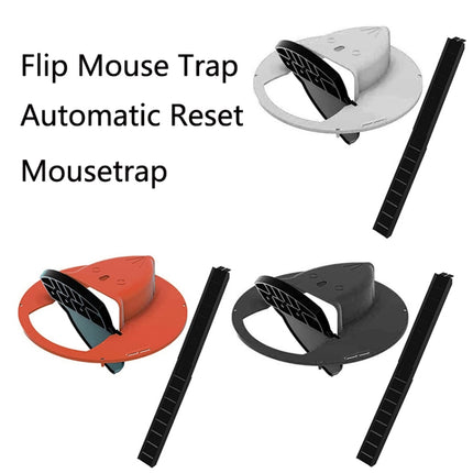 2 PCS Flip Mouse Trap Automatic Reset Mousetrap Indoor And Outdoor Mousetrap(White)-garmade.com