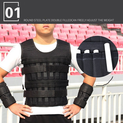 Weight-Bearing Vest Leg And Arm Weight-Bearing Straps Fitness Training Weighting Equipment, Specification: 15kg Suit-garmade.com