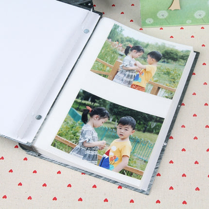 4D Large 6-Inch Photo Album 200 Sheets Interstitial Album Boxed Children Growth Book(D-064 Red Line)-garmade.com