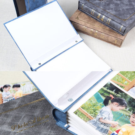 4D 200 Sheets 6 inch Album Book Boxed Retro Family Inserted Photo Album(Gray 9288)-garmade.com