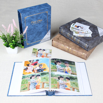 4D 200 Sheets 6 inch Album Book Boxed Retro Family Inserted Photo Album(Yellow 9288)-garmade.com