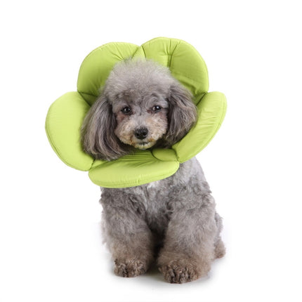 Pet Protection Collar Dog Flower Protection Collar, Specification: S(Green)-garmade.com