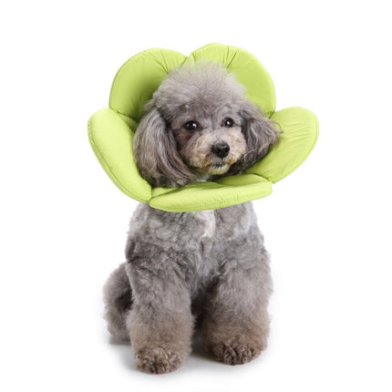 Pet Protection Collar Dog Flower Protection Collar, Specification: S(Green)-garmade.com