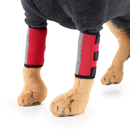 Pet Knee Protector Dog Surgery Injury Protective Cover, Size: S(Red Reflection)-garmade.com