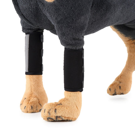 Pet Knee Protector Dog Surgery Injury Protective Cover, Size: M(Black Reflection)-garmade.com