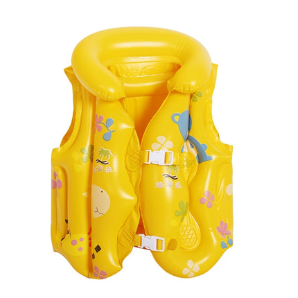 2 PCS PVC Children Inflatable Swimwear Children Life Jacket, Colour: M (Yellow)-garmade.com