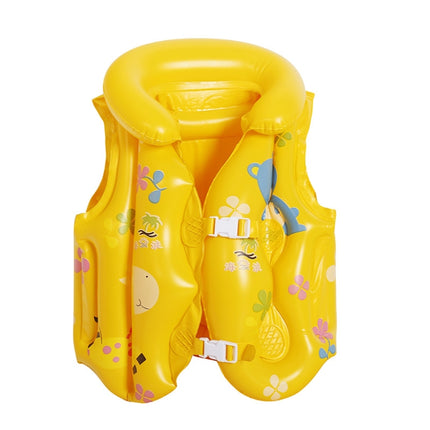 2 PCS PVC Children Inflatable Swimwear Children Life Jacket, Colour: L (Yellow)-garmade.com
