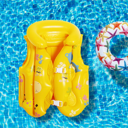 2 PCS PVC Children Inflatable Swimwear Children Life Jacket, Colour: L (Yellow)-garmade.com