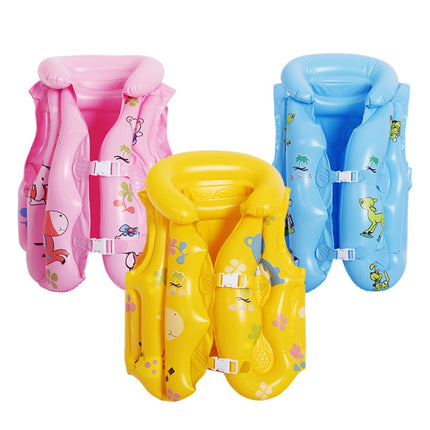 2 PCS PVC Children Inflatable Swimwear Children Life Jacket, Colour: L (Blue)-garmade.com