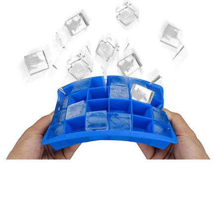 24 Grids Silicone Ice Cube Tray Molds Square Shape Ice Cube Maker Fruit Popsicle Ice Cream Mold(Dark blue)-garmade.com