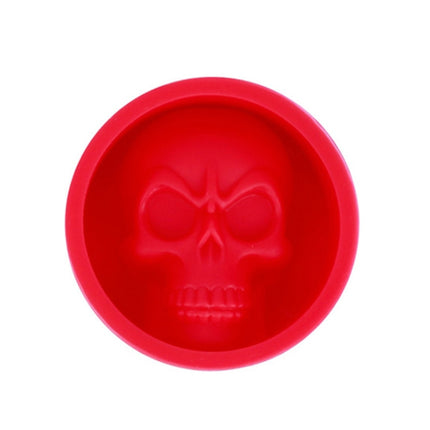 Kitchen Ice Box Food Grade Silicone Skull Ice Lattice Creative Whiskey Ice Ball Ice Mould(Red)-garmade.com