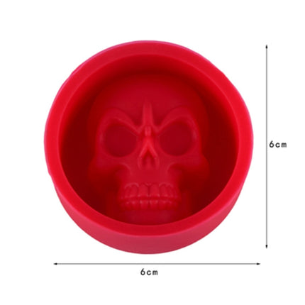 Kitchen Ice Box Food Grade Silicone Skull Ice Lattice Creative Whiskey Ice Ball Ice Mould(Red)-garmade.com