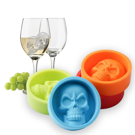 Kitchen Ice Box Food Grade Silicone Skull Ice Lattice Creative Whiskey Ice Ball Ice Mould(Red)-garmade.com