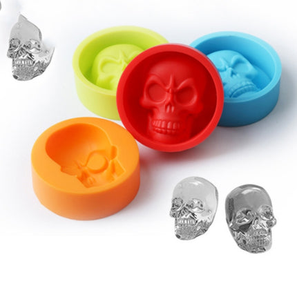 Kitchen Ice Box Food Grade Silicone Skull Ice Lattice Creative Whiskey Ice Ball Ice Mould(Red)-garmade.com