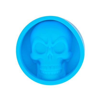 Kitchen Ice Box Food Grade Silicone Skull Ice Lattice Creative Whiskey Ice Ball Ice Mould(Blue)-garmade.com