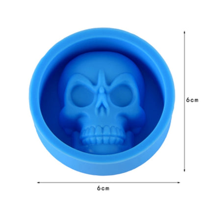 Kitchen Ice Box Food Grade Silicone Skull Ice Lattice Creative Whiskey Ice Ball Ice Mould(Blue)-garmade.com