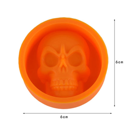 Kitchen Ice Box Food Grade Silicone Skull Ice Lattice Creative Whiskey Ice Ball Ice Mould(Orange)-garmade.com