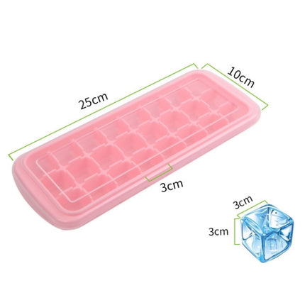 Creative 24 Grid Silicone Ice Tray Home Large Ice Cube Mold Ice Box with Lid(Light Pink)-garmade.com