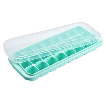 Creative 24 Grid Silicone Ice Tray Home Large Ice Cube Mold Ice Box with Lid(Mint Green)-garmade.com