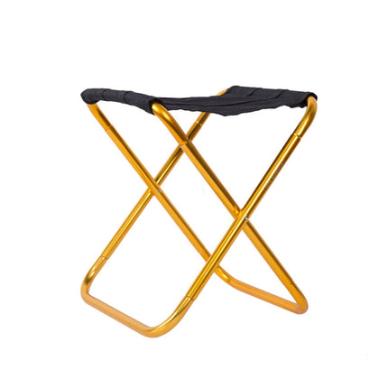 Outdoor Portable Camping Folding Chair 7075 Aluminum Alloy Fishing Barbecue Stool, Size: 24.5x22.5x27cm(Gold)-garmade.com