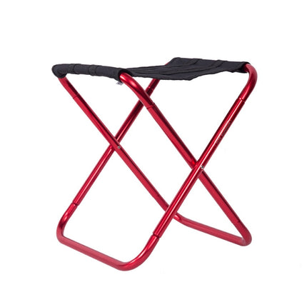 Outdoor Portable Camping Folding Chair 7075 Aluminum Alloy Fishing Barbecue Stool, Size: 24.5x22.5x27cm(Red)-garmade.com