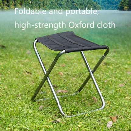 Outdoor Portable Camping Folding Chair 7075 Aluminum Alloy Fishing Barbecue Stool, Size: 24.5x22.5x27cm(Silver Gray)-garmade.com