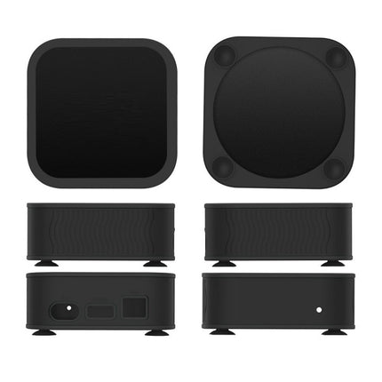 T7 Set-top Box Silicone Case Anti-drop Dust-proof Protective Sleeve for Apple TV 4K(Black)-garmade.com