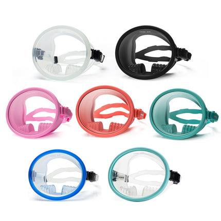 WAVE Panoramic Wide Field Of Vision Diving Goggles Anti-Fog And Waterproof Snorkeling Tempered Glass Mask, Size: One Size(Transparent)-garmade.com