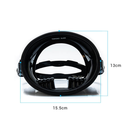 WAVE Panoramic Wide Field Of Vision Diving Goggles Anti-Fog And Waterproof Snorkeling Tempered Glass Mask, Size: One Size(Transparent)-garmade.com