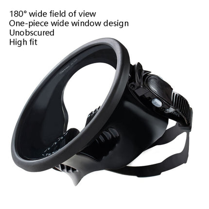 WAVE Panoramic Wide Field Of Vision Diving Goggles Anti-Fog And Waterproof Snorkeling Tempered Glass Mask, Size: One Size(Green)-garmade.com