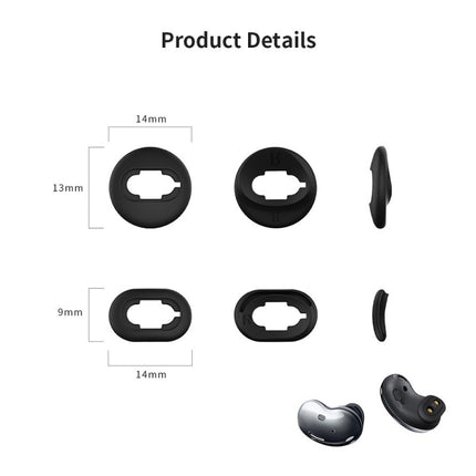 2 Sets Bluetooth Earphone Silicone Earplug Caps For Samsung Galaxy Buds Live(White-2 Pairs)-garmade.com
