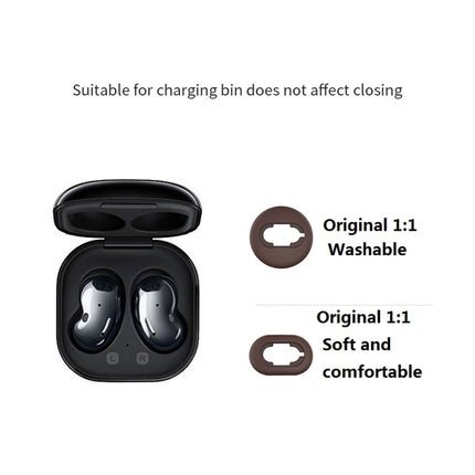 2 Sets Bluetooth Earphone Silicone Earplug Caps For Samsung Galaxy Buds Live(White-2 Pairs)-garmade.com
