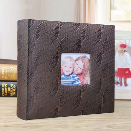 4R 6 Inch 200 Sheets Cloth Photo Album Baby Growth Memorial Album Interstitial Album(Black-brown)-garmade.com