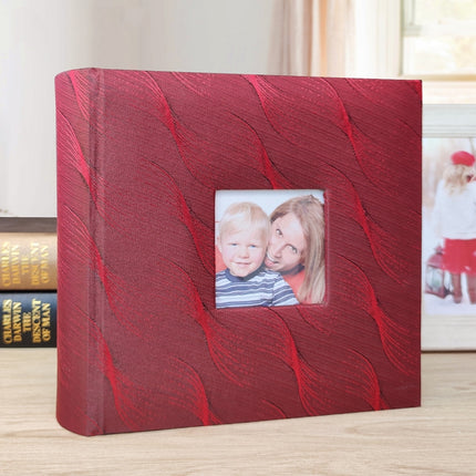 4R 6 Inch 200 Sheets Cloth Photo Album Baby Growth Memorial Album Interstitial Album(Red Wine)-garmade.com