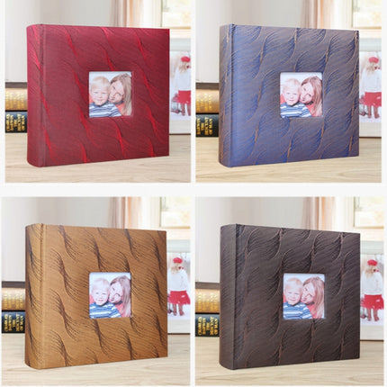 4R 6 Inch 200 Sheets Cloth Photo Album Baby Growth Memorial Album Interstitial Album(Red Wine)-garmade.com