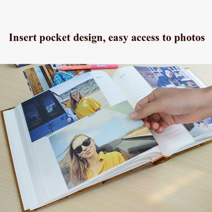 4R 6 Inch 200 Sheets Cloth Photo Album Baby Growth Memorial Album Interstitial Album(Golden)-garmade.com