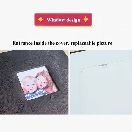 4R 6 Inch 200 Sheets Cloth Photo Album Baby Growth Memorial Album Interstitial Album(Red Wine)-garmade.com