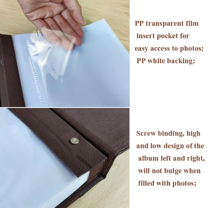 5R 7 Inch 80 Sheets Leather Photo Album PP Interstitial Album Storage Book(Light Brown)-garmade.com